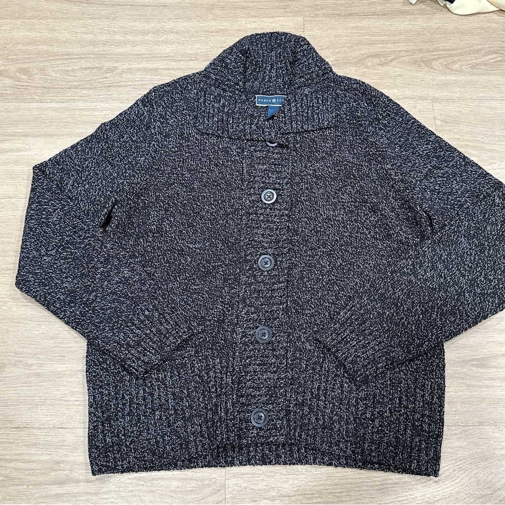 Karen Scott Men's Charcoal Cardigan Sweater